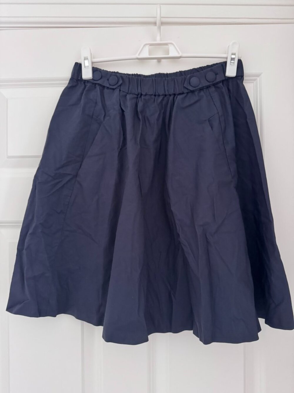 Zara Basic Navy Pleated Mini Skirt